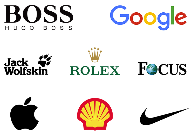 Beispiele für den unterschiedlichen Aufbau von Logos